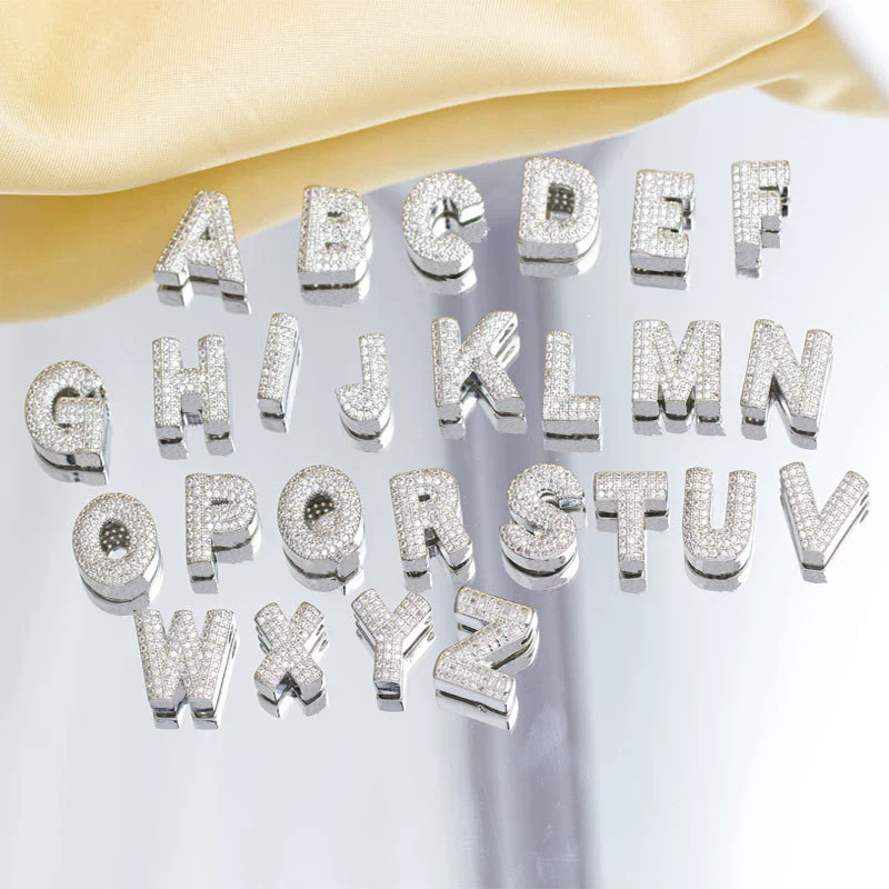 Jewelry Necklace Copper Gemstone Letter Electroplated