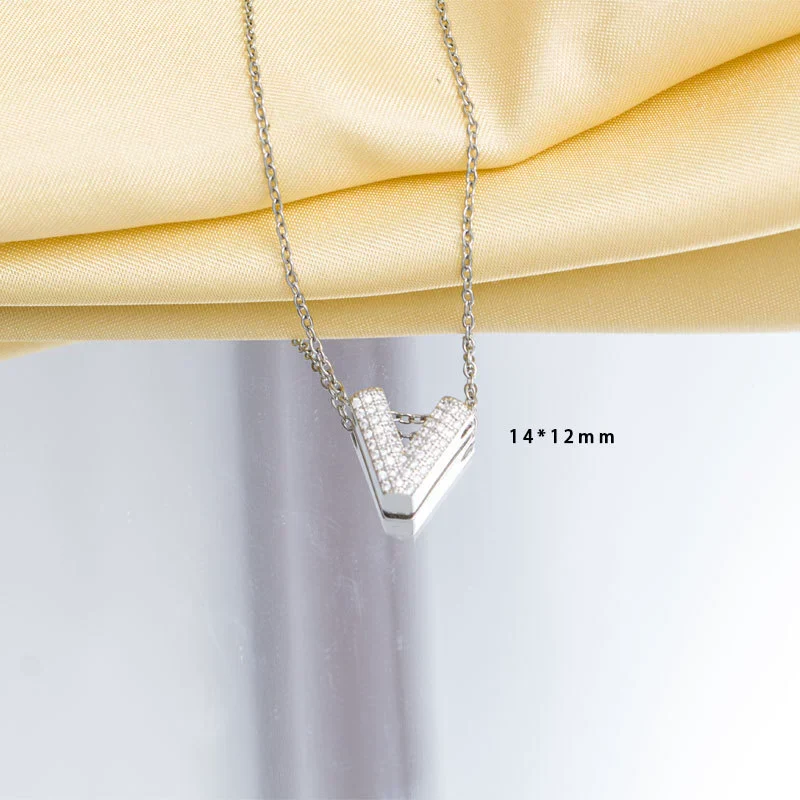 Jewelry Necklace Copper Gemstone Letter Electroplated - Image 27