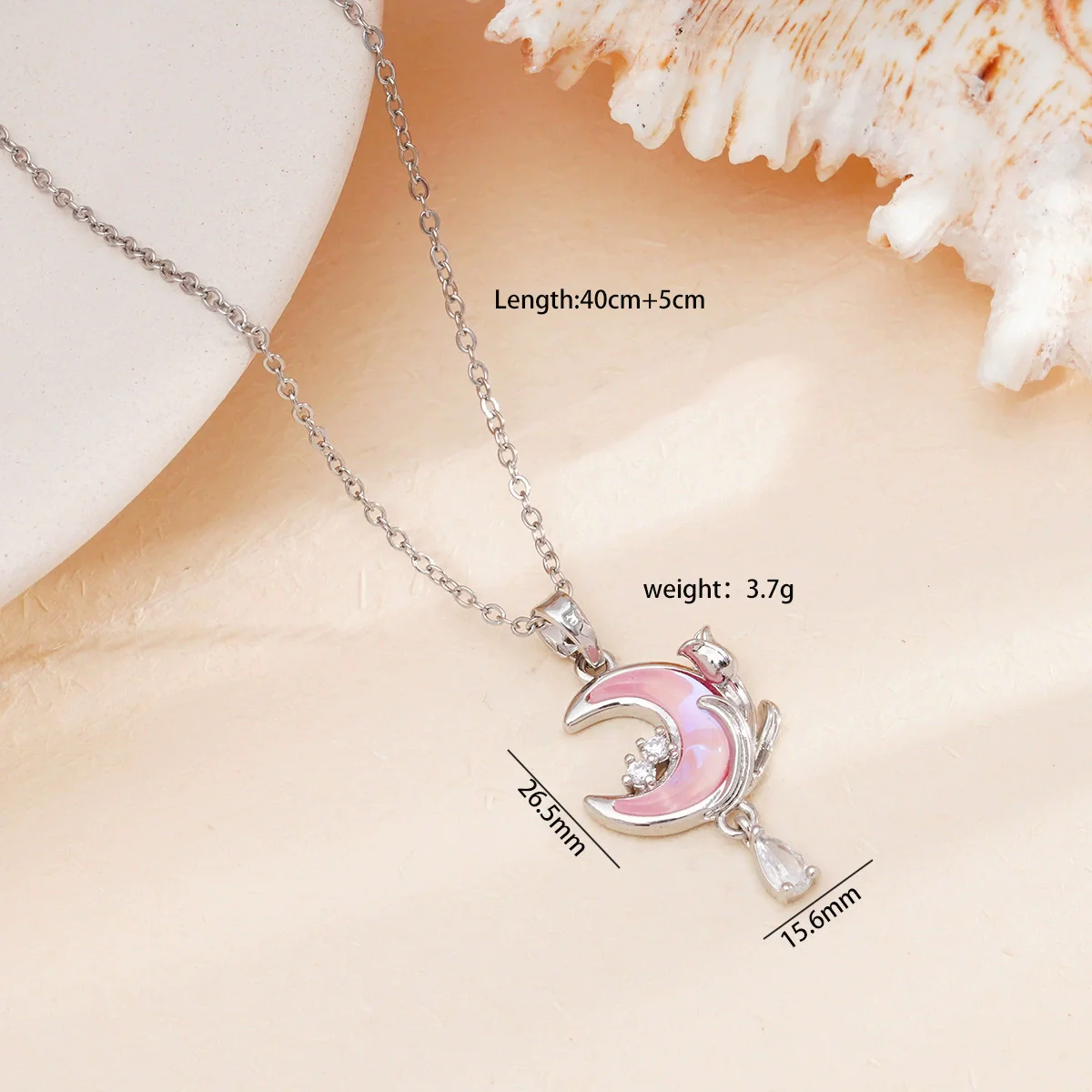 Jewelry Necklace Copper O Chain Mixed Gemstone Inlay Microinlaid Zircon Star Moon Electroplating Women's - Image 11