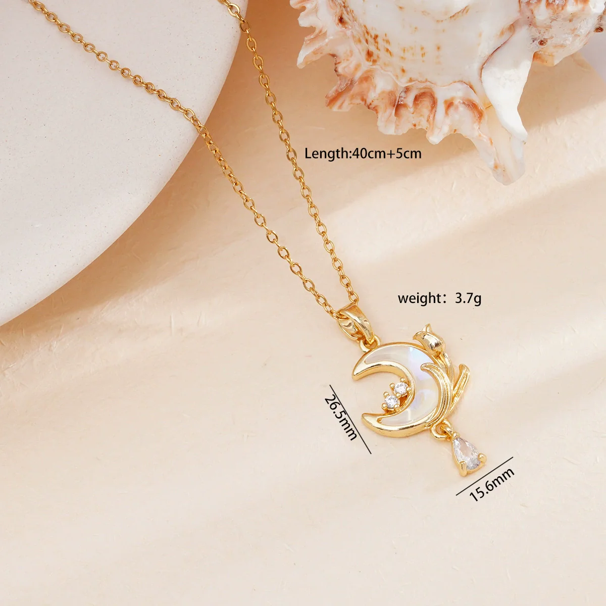Jewelry Necklace Copper O Chain Mixed Gemstone Inlay Microinlaid Zircon Star Moon Electroplating Women's - Image 6