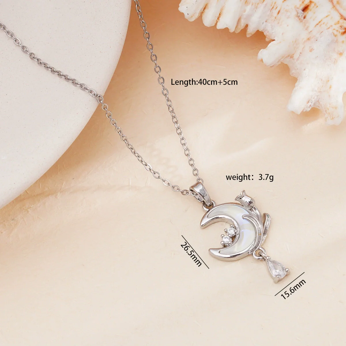 Jewelry Necklace Copper O Chain Mixed Gemstone Inlay Microinlaid Zircon Star Moon Electroplating Women's - Image 7