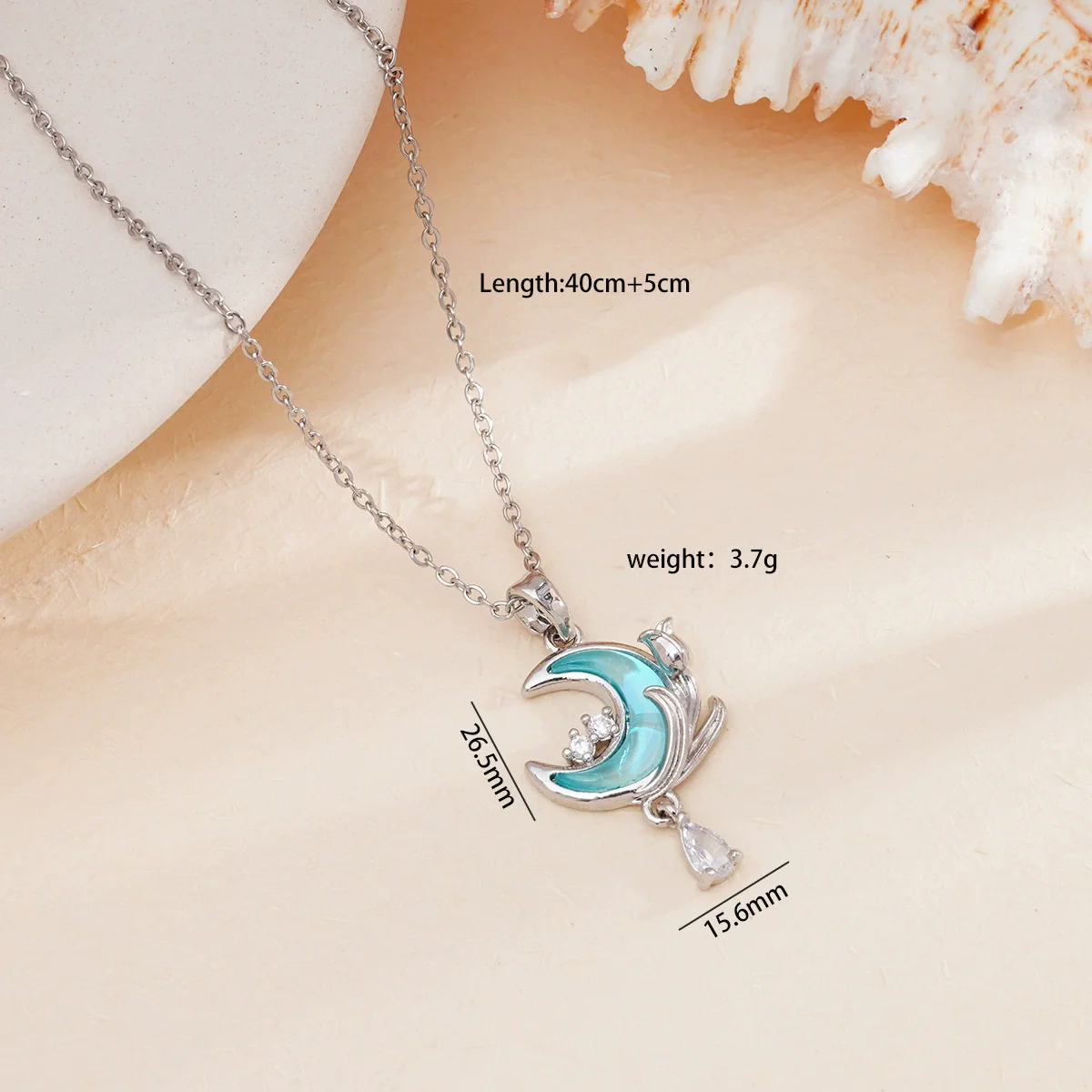 Jewelry Necklace Copper O Chain Mixed Gemstone Inlay Microinlaid Zircon Star Moon Electroplating Women's - Image 9