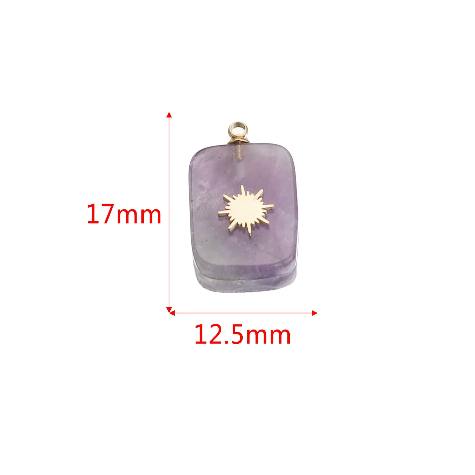 Jewelry Necklace Pendant Natural Stone Pink Crystal Turquoise Stainless Steel Titanium Steel Square Electroplated - Image 24