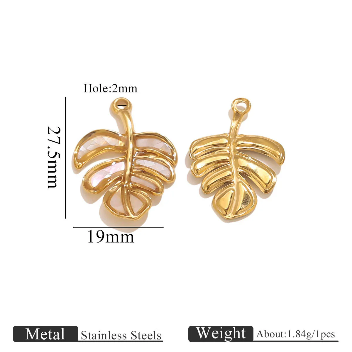 Jewelry Necklace Pendant Stainless Steel French Retro Flower Asymmetrical Petal Electroplated - Image 16