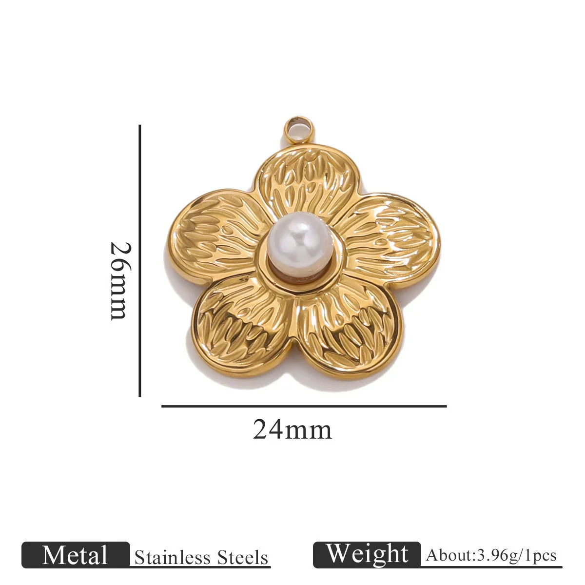 Jewelry Necklace Pendant Stainless Steel French Retro Flower Asymmetrical Petal Electroplated - Image 6