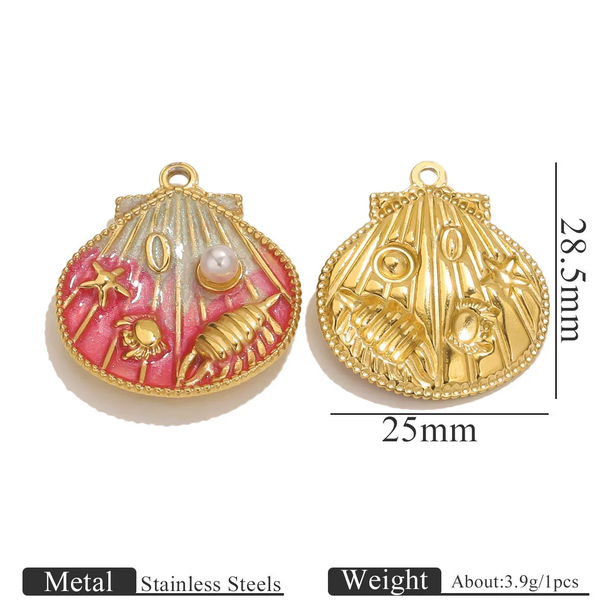 Jewelry Necklace Pendant Stainless Steel French Retro Flower Asymmetrical Petal Electroplated - Image 7