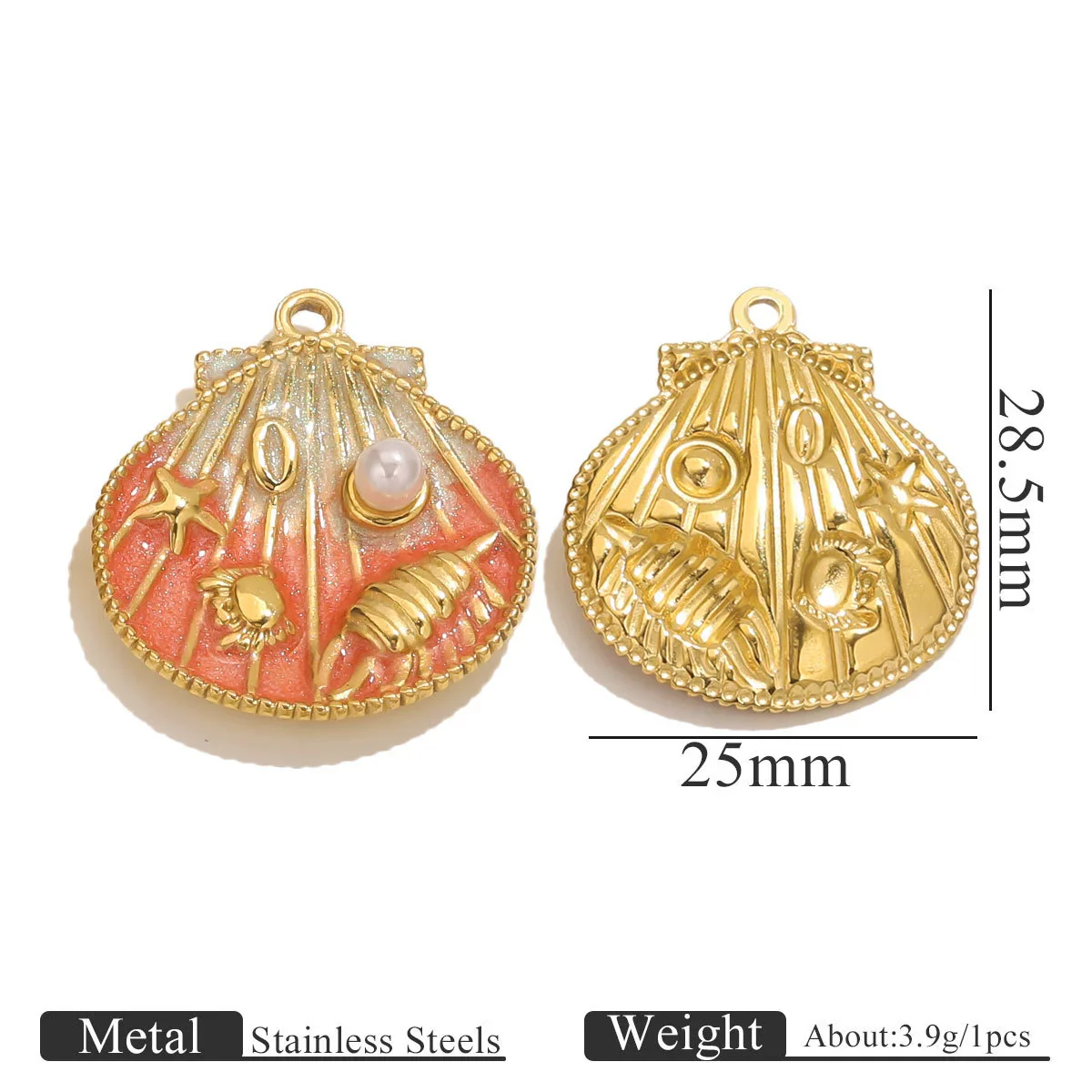 Jewelry Necklace Pendant Stainless Steel French Retro Flower Asymmetrical Petal Electroplated - Image 8