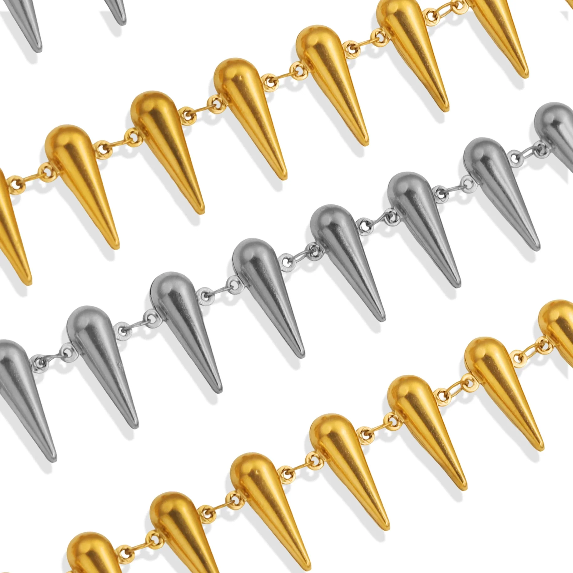 Jewelry Necklace Punk Style Stainless Steel Electroplated Small Thorns Chili Type For Men And Women