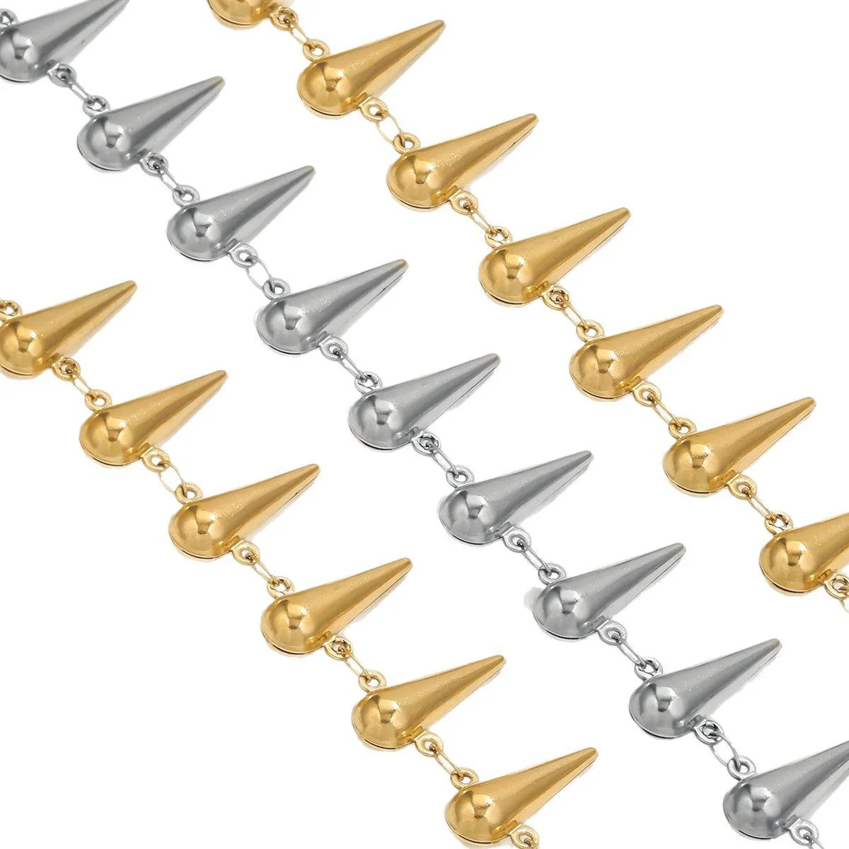 Jewelry Necklace Punk Style Stainless Steel Electroplated Small Thorns Chili Type For Men And Women - Image 5