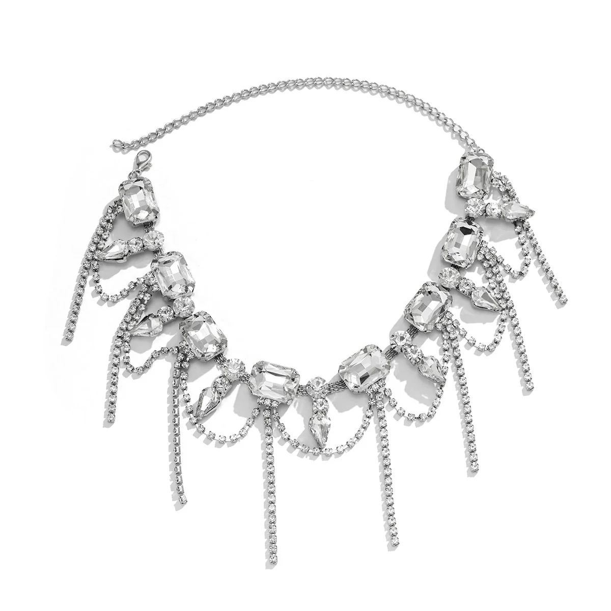Jewelry Niche Design Rhinestone Claw Chain Collar Necklace With Geometric Style - Image 5