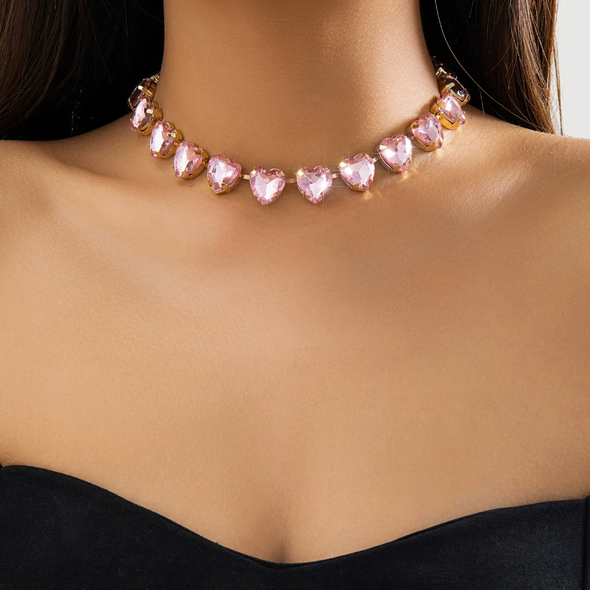 Jewelry Niche Design Rhinestone Claw Chain Collar Necklace With Geometric Style - Image 7