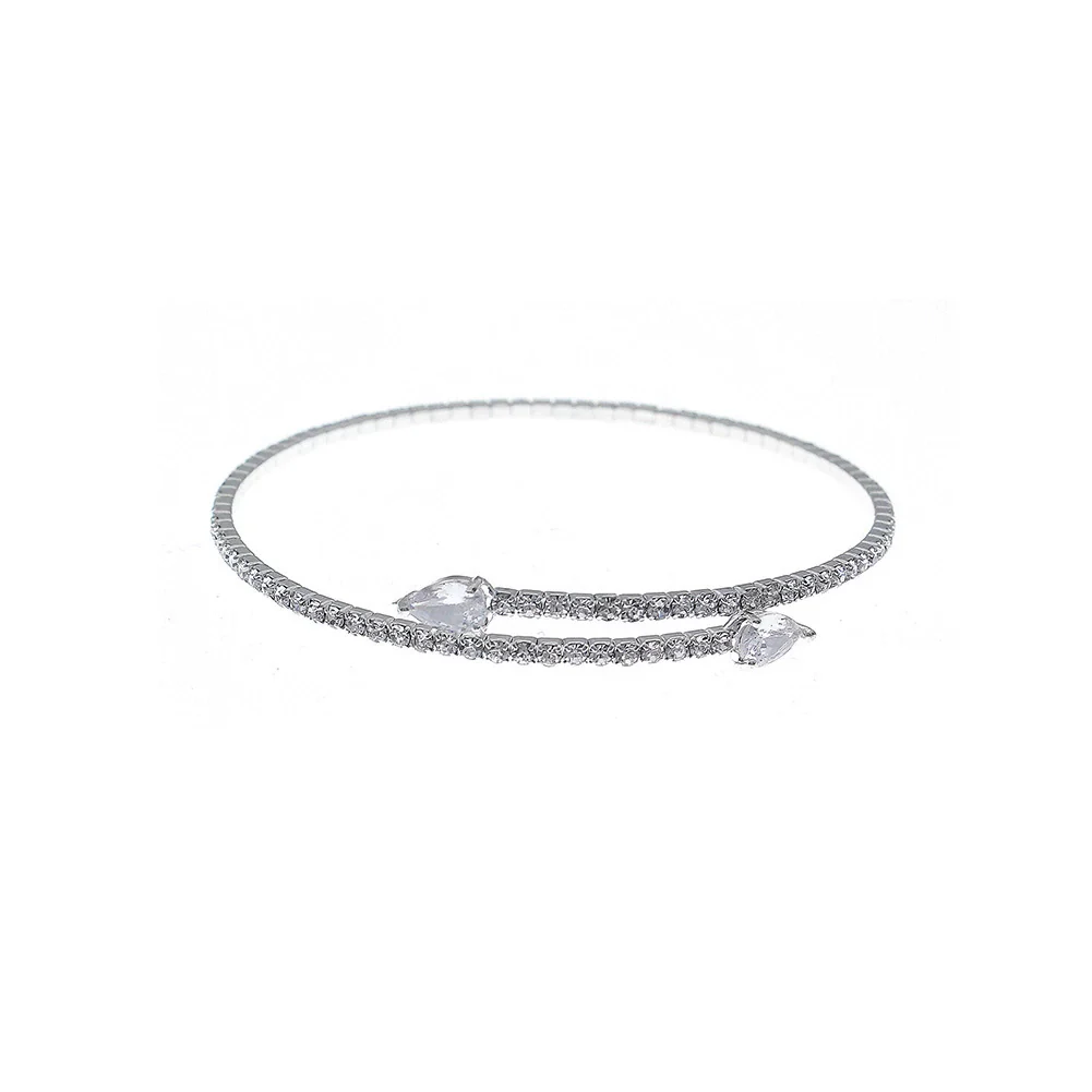 Jewelry Open Elastic Bracelet Rhinestone Highgrade Zircon Set With Diamonds Sweet Geometric Style - Image 5