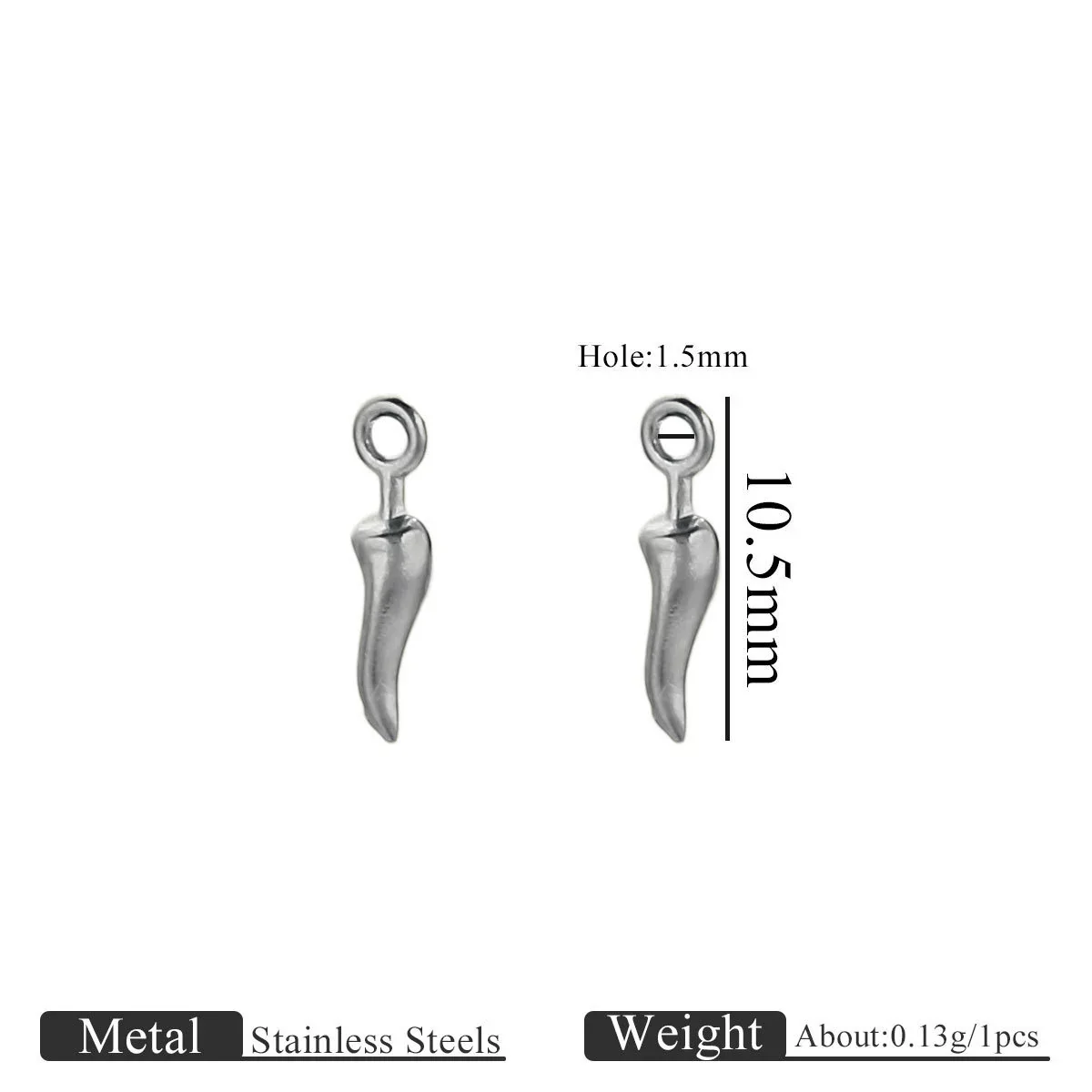 Jewelry Ornament Vacuum Gold Plated Stainless Steel Chili Gourd Pendant Accessories For Earrings Bracelet - Image 17
