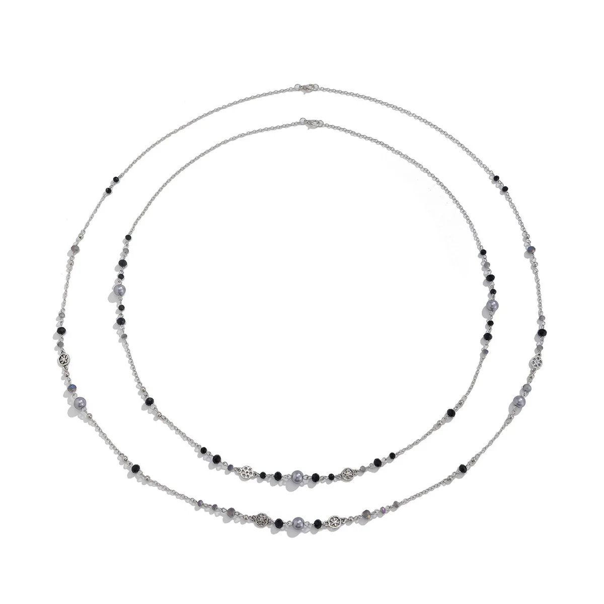 Jewelry Pearl Beaded Alloy Clavicle Chain Set U Shape Electroplating - Image 5