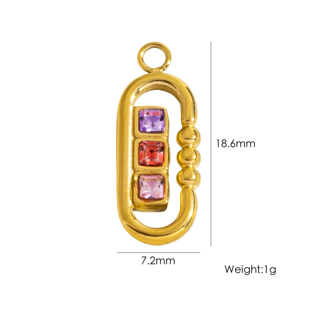 Jewelry Pendant Accessories Stainless Steel Geometric Paper Clip Shape Vacuum Furnace Plating - Image 12
