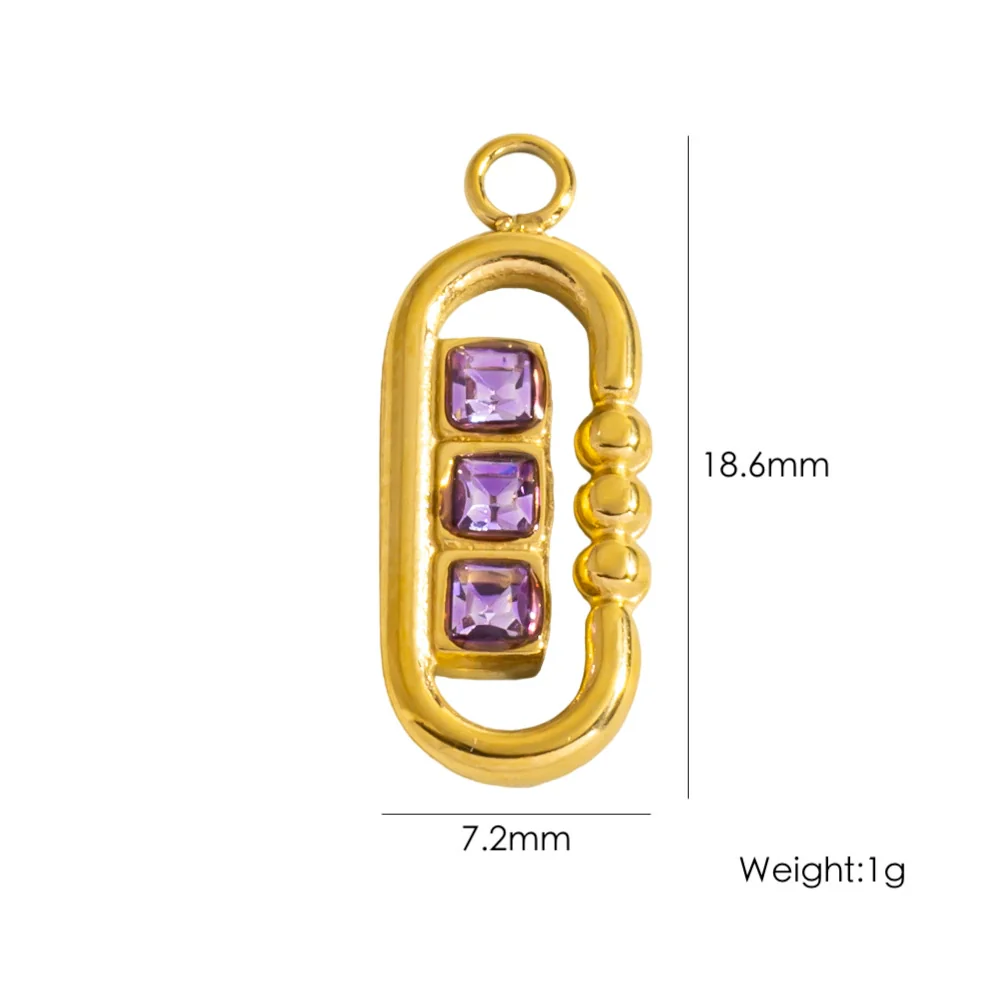 Jewelry Pendant Accessories Stainless Steel Geometric Paper Clip Shape Vacuum Furnace Plating - Image 2