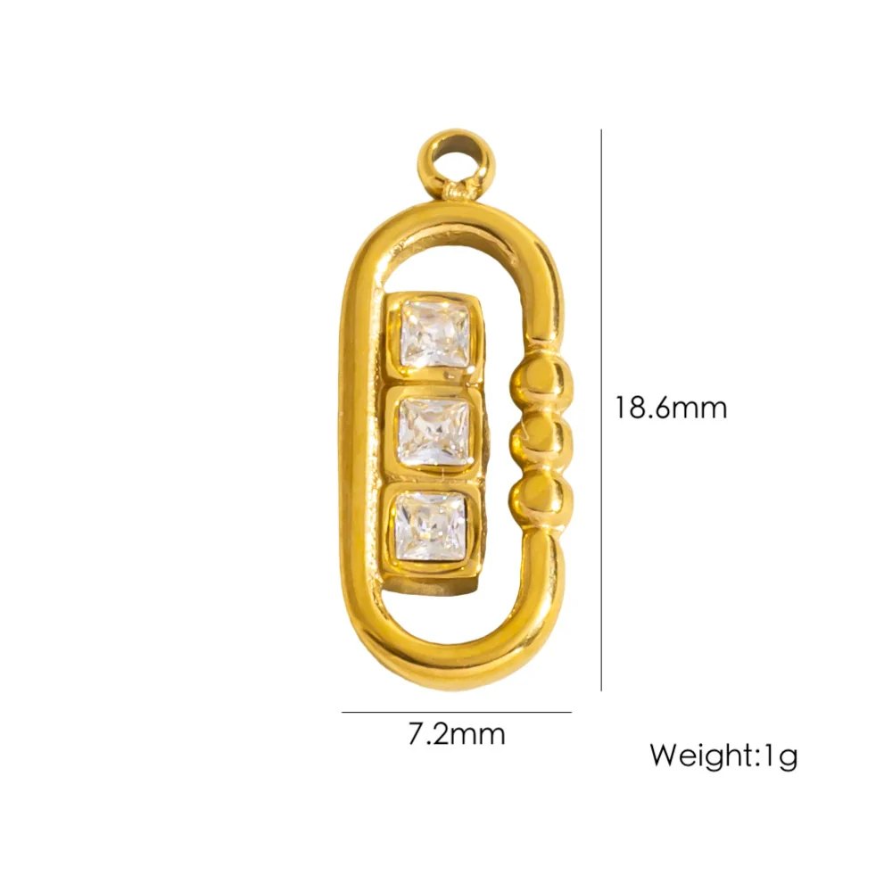 Jewelry Pendant Accessories Stainless Steel Geometric Paper Clip Shape Vacuum Furnace Plating - Image 9