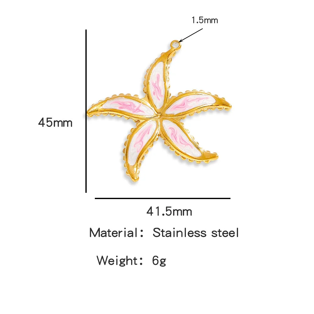 Jewelry Pendant Bracelet Necklace Earrings Starfish Titanium Steel Stainless Steel Dripping Oil - Image 7