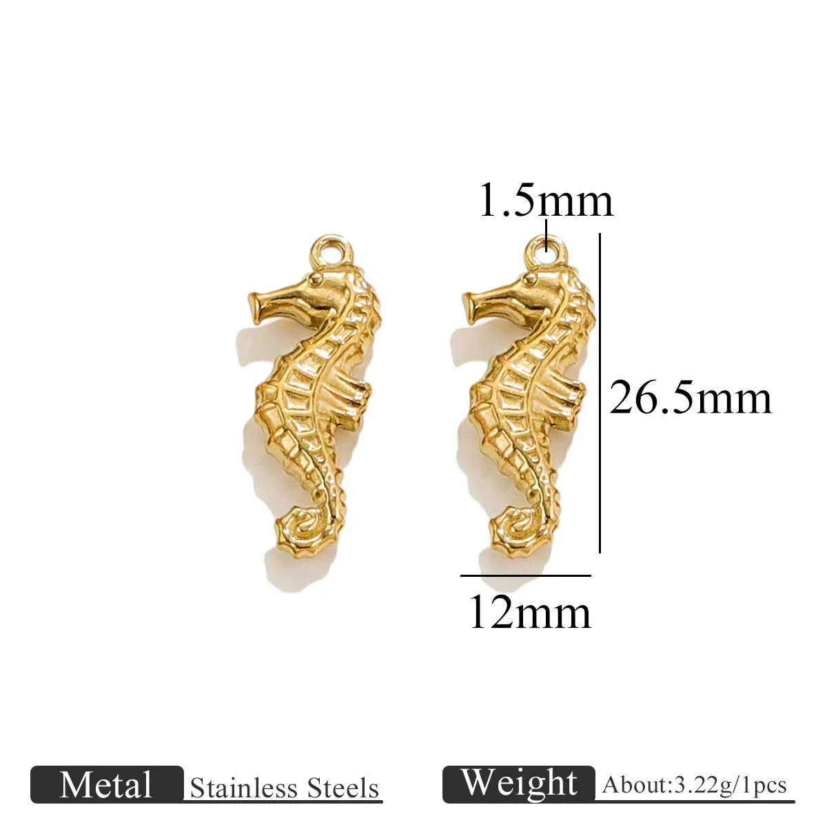 Jewelry Pendant Marine Series Stainless Steel Electroplated Seahorse Crab - Image 10