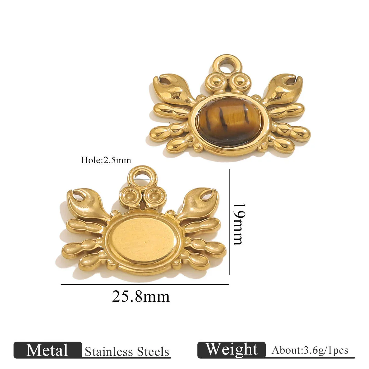 Jewelry Pendant Marine Series Stainless Steel Electroplated Seahorse Crab - Image 15