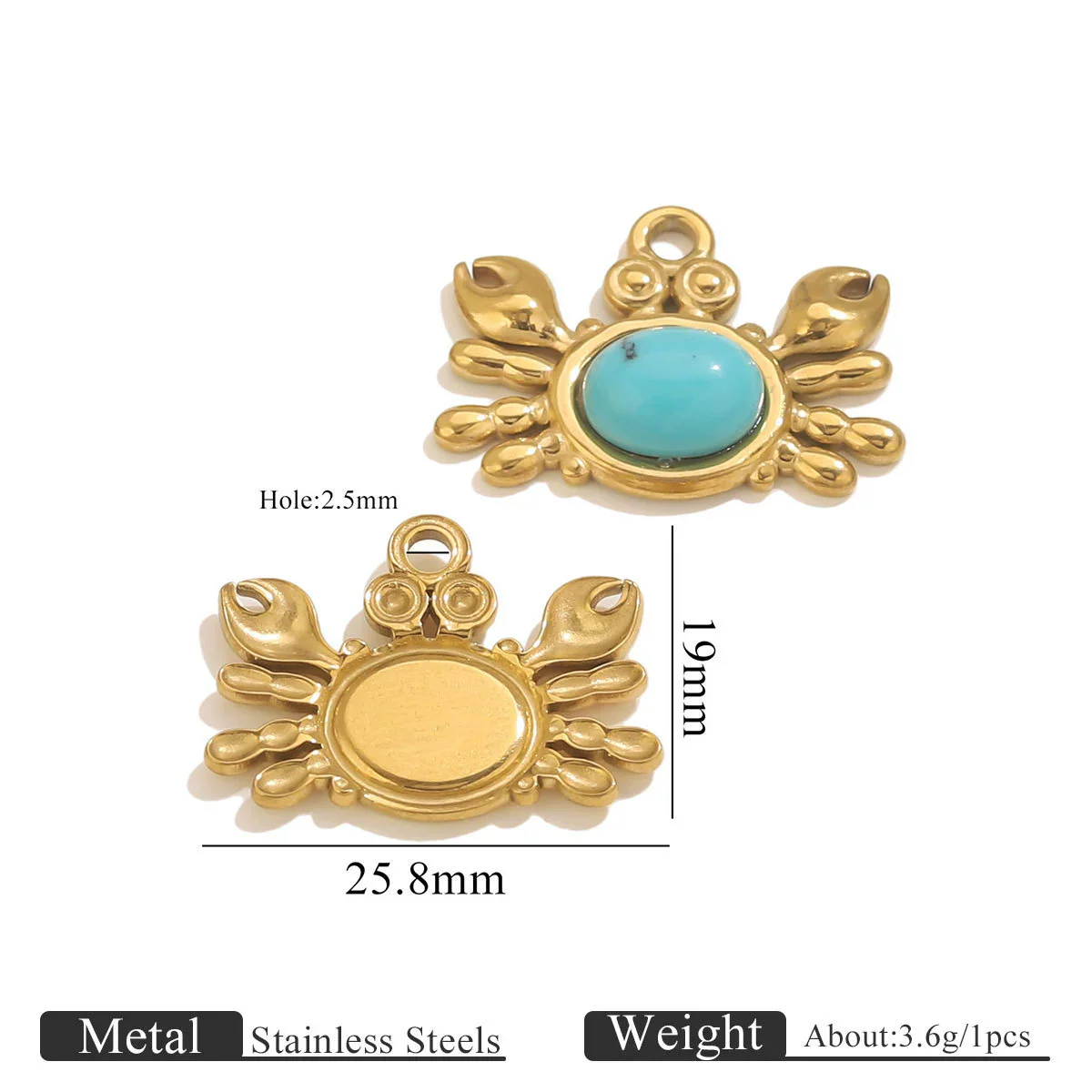 Jewelry Pendant Marine Series Stainless Steel Electroplated Seahorse Crab - Image 16