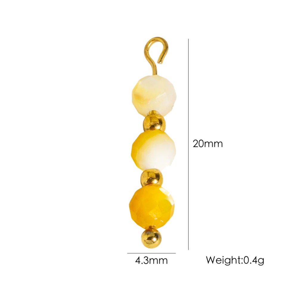 Jewelry Pendant Natural Stone Pearl Stainless Steel Geometric Electroplated Handmade - Image 19