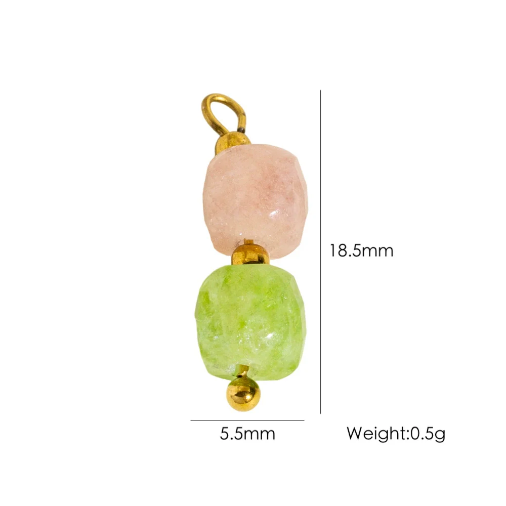 Jewelry Pendant Natural Stone Pearl Stainless Steel Geometric Electroplated Handmade - Image 26