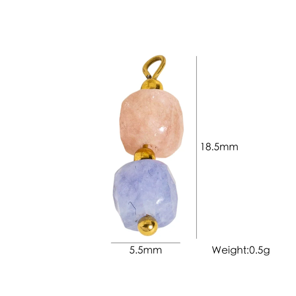 Jewelry Pendant Natural Stone Pearl Stainless Steel Geometric Electroplated Handmade - Image 27