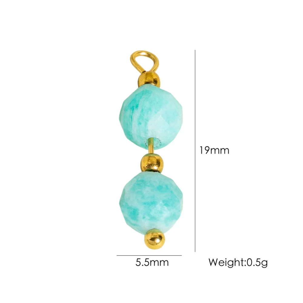 Jewelry Pendant Natural Stone Pearl Stainless Steel Geometric Electroplated Handmade - Image 29