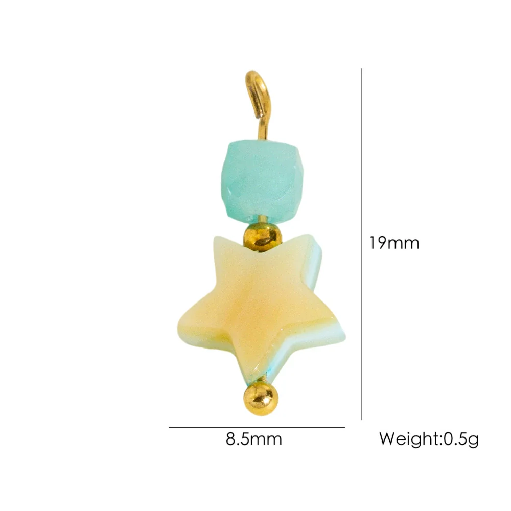 Jewelry Pendant Natural Stone Pearl Stainless Steel Geometric Electroplated Handmade - Image 36