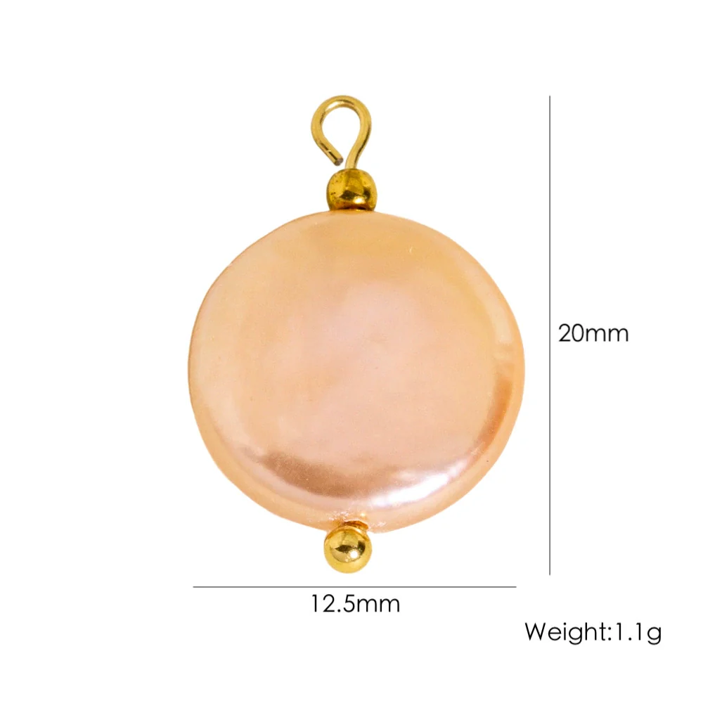 Jewelry Pendant Natural Stone Pearl Stainless Steel Geometric Electroplated Handmade - Image 6