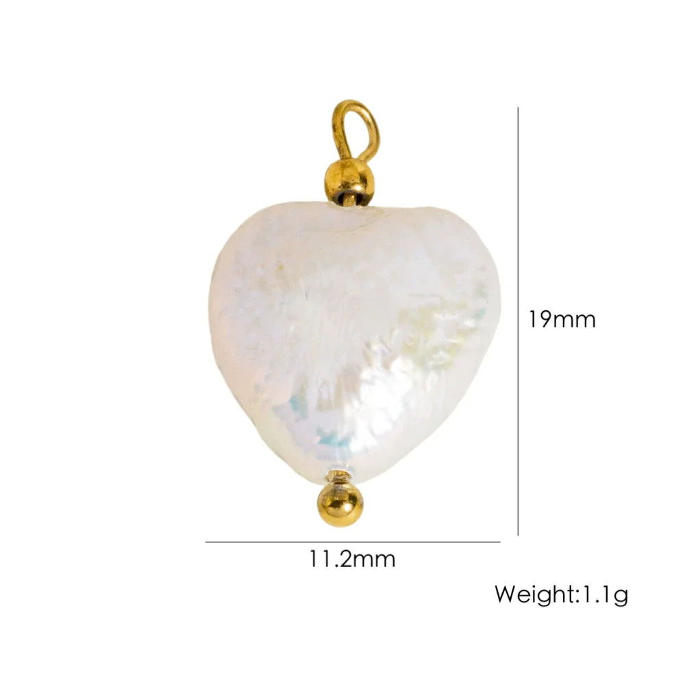 Jewelry Pendant Natural Stone Pearl Stainless Steel Geometric Electroplated Handmade - Image 9