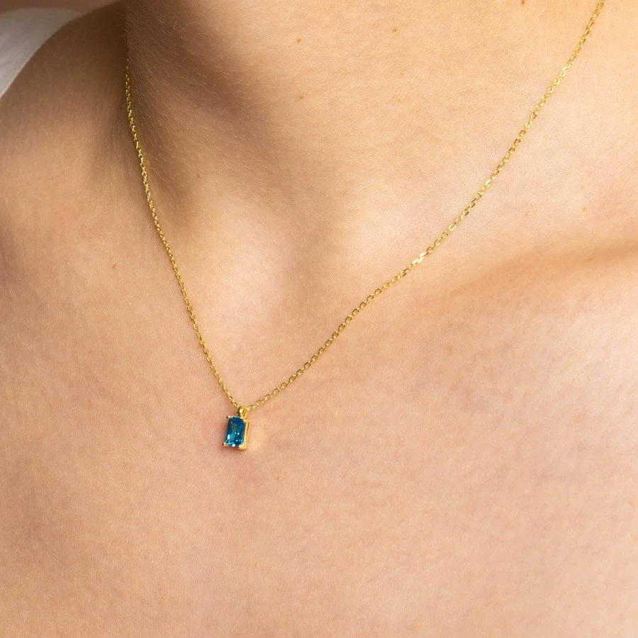 Jewelry Pendant Necklace Women Copper Zircon Geometric Plated 18K Real Gold Color Retaining - Image 3