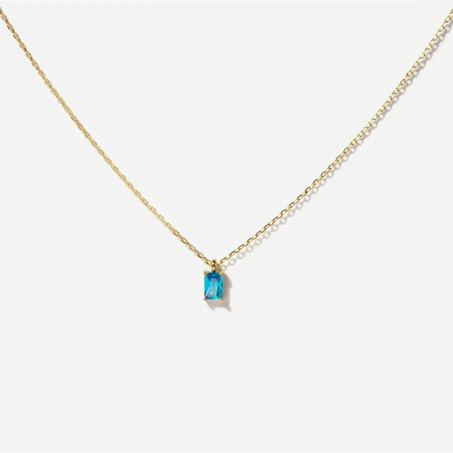 Jewelry Pendant Necklace Women Copper Zircon Geometric Plated 18K Real Gold Color Retaining - Image 7