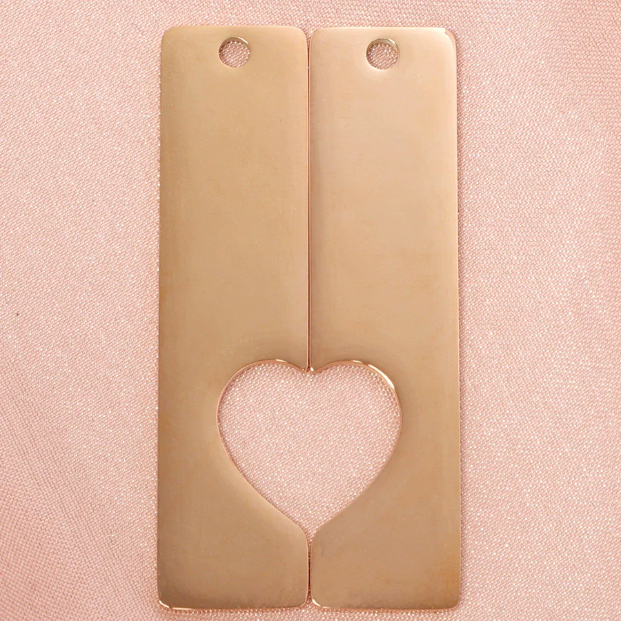 Jewelry Pendant Stainless Steel Hollow Half Heart Shape Smooth Geometric Electroplated For Couples - Image 8