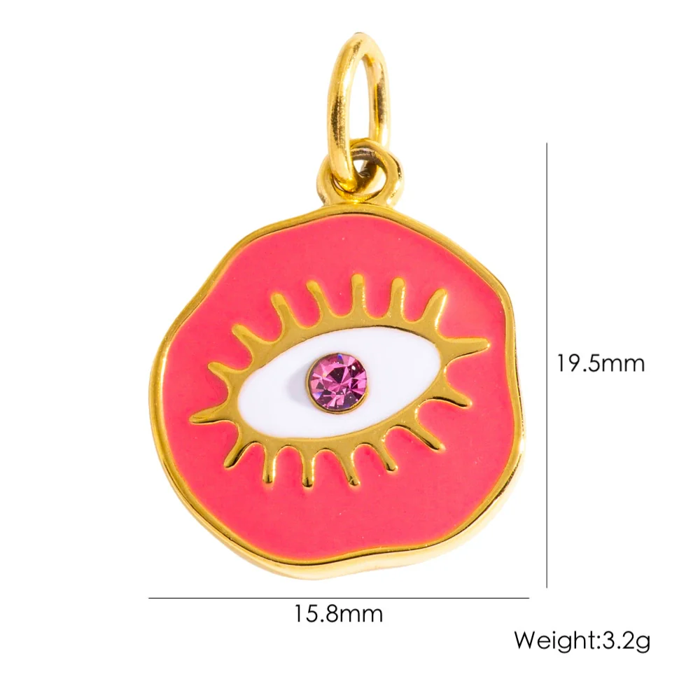Jewelry Pendant Stainless Steel Irregular Round Dripping Oil Eye Accessories - Image 10