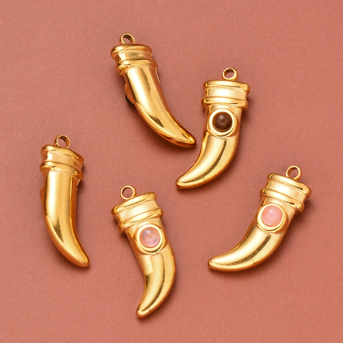 Jewelry Pendant Stainless Steel Natural Stone Spike Shape Electroplated - Image 4
