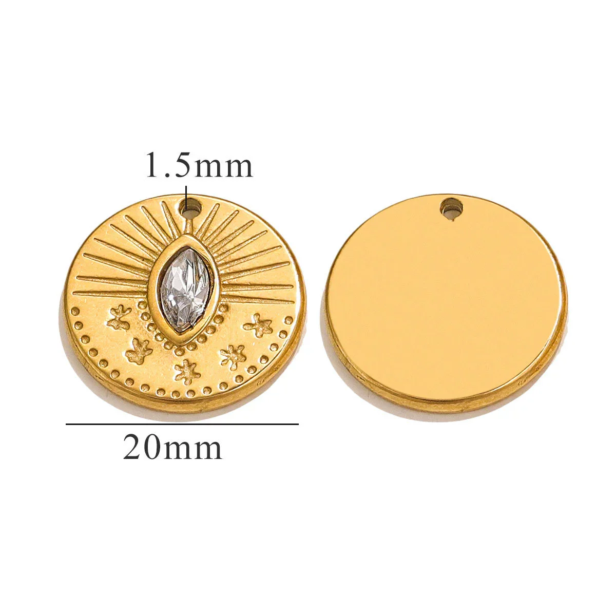 Jewelry Pendant Stainless Steel Tarot 3D Relief Fish Pattern Diamond Encrusted Electroplating - Image 7
