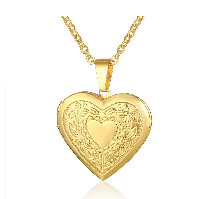 Jewelry Photo Box Stainless Steel Heart Shaped Pendant - Image 17