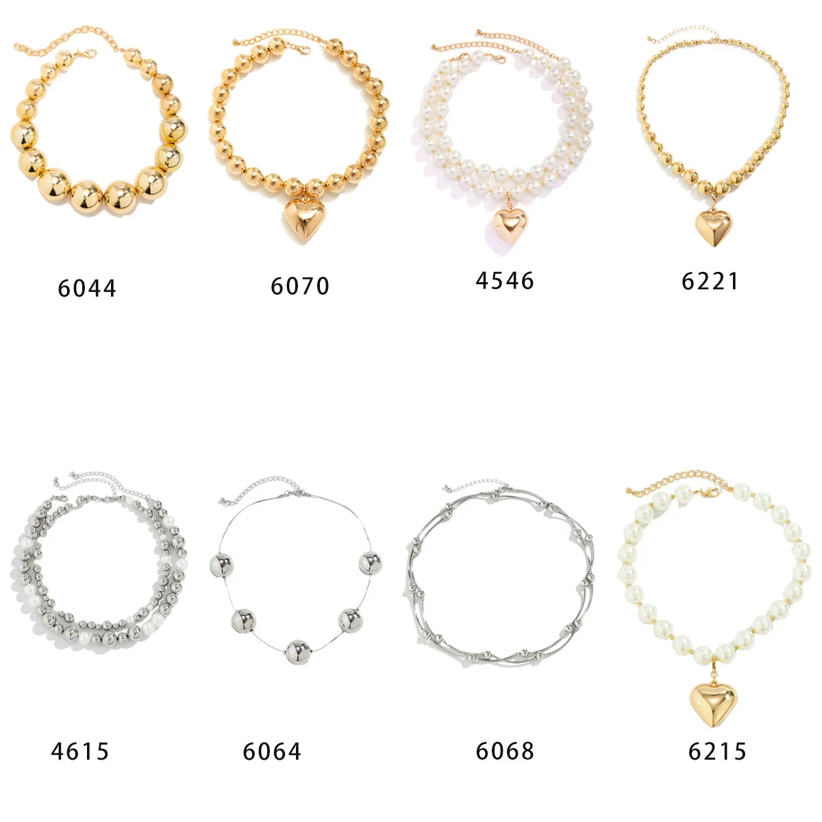 Jewelry Plastic Geometric Beads Punk Collar Clavicle Chain Necklace For Women Electroplated - Image 5