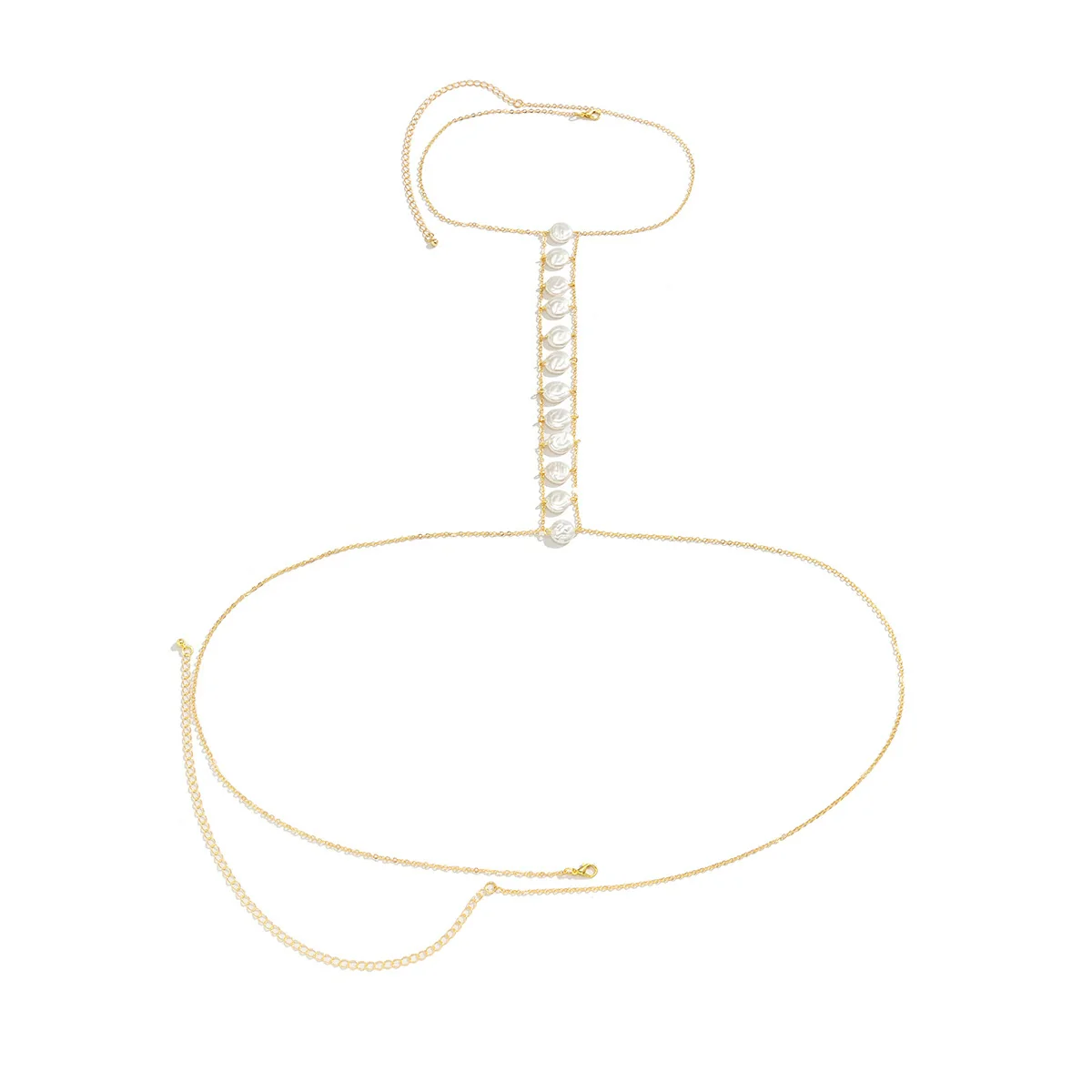 Jewelry Plastic Geometric Electroplating Women's Beach Style Tassel Body Chain Bikini Chest Chain - Image 3