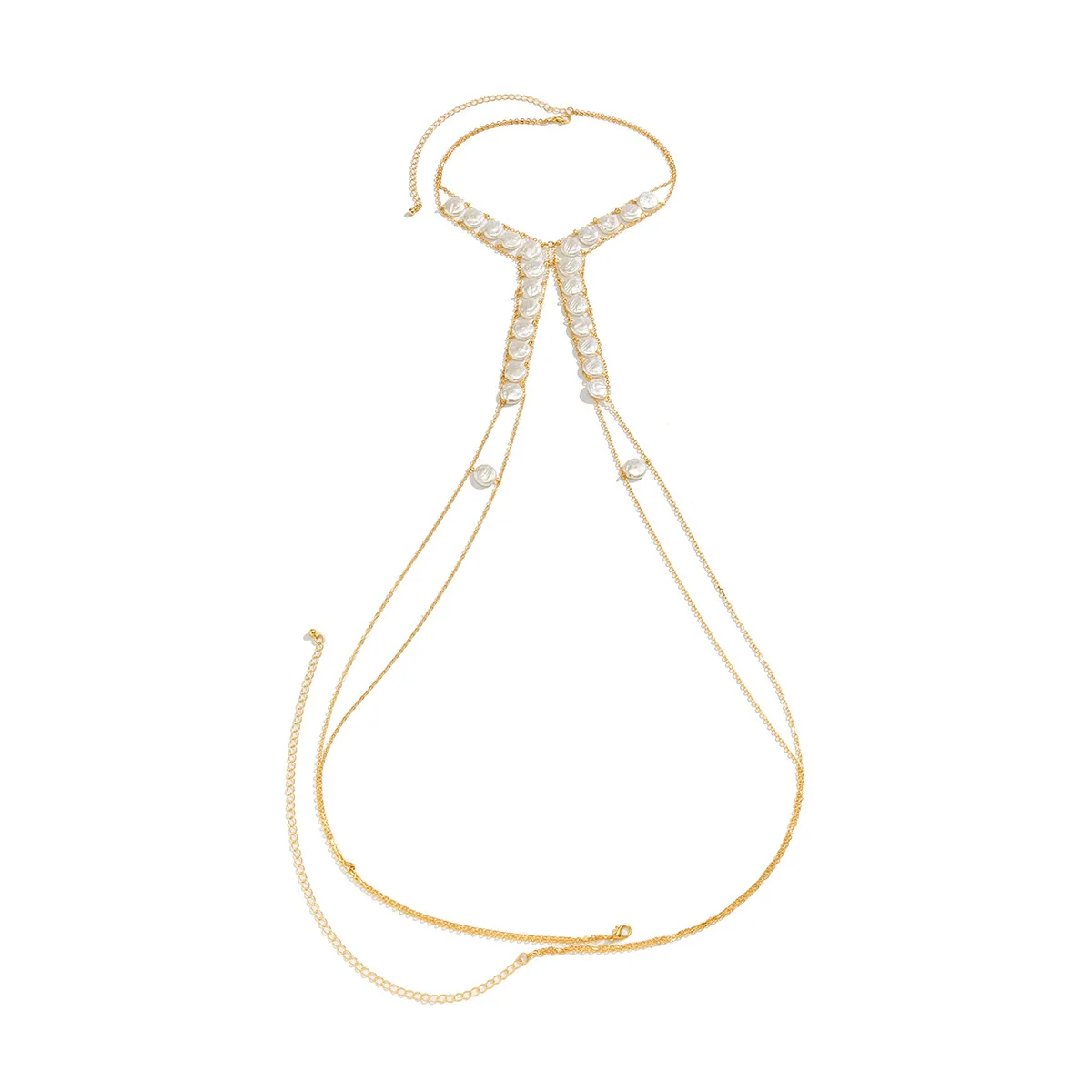 Jewelry Plastic Geometric Electroplating Women's Beach Style Tassel Body Chain Bikini Chest Chain - Image 5