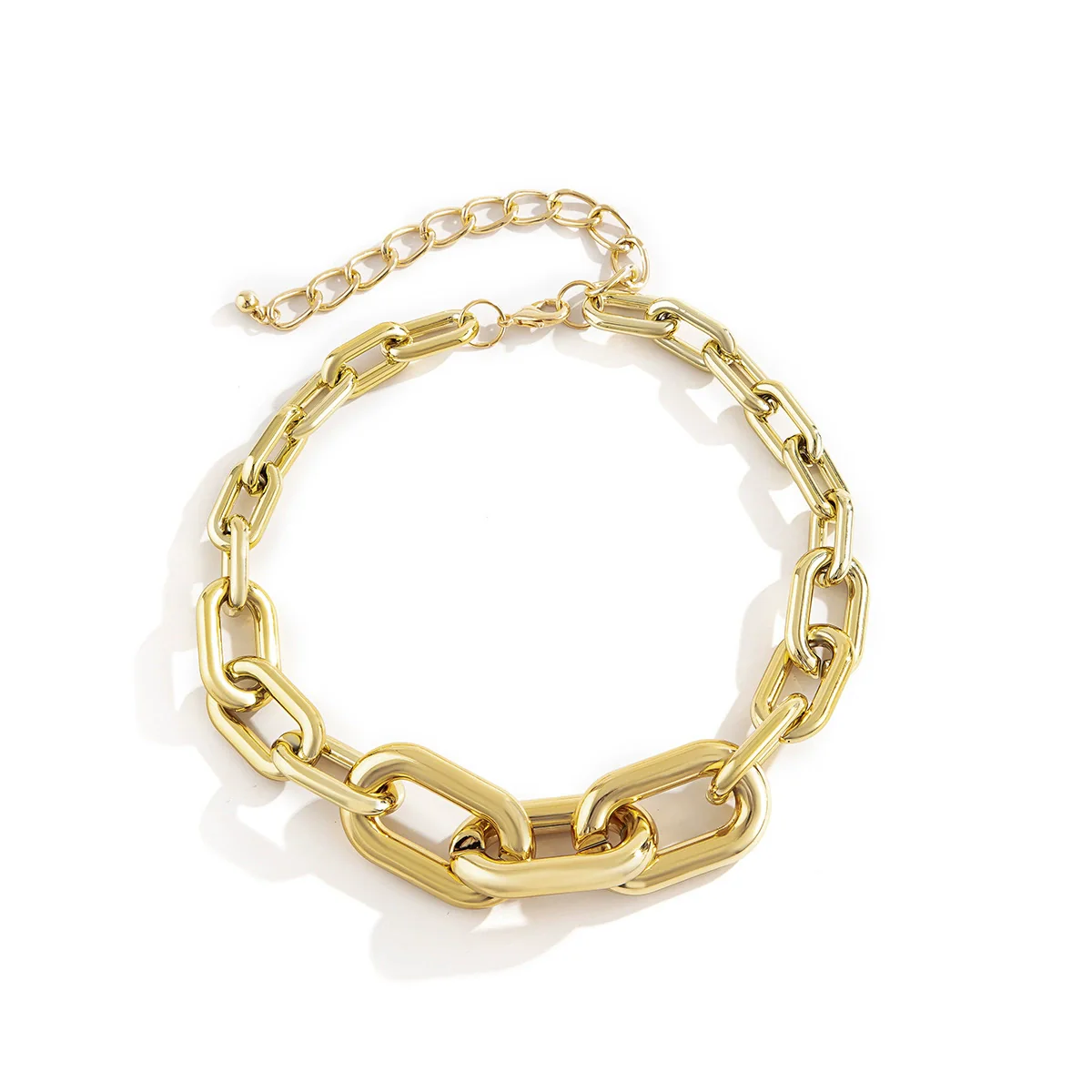 Jewelry Plastic Plating Cross Chain Punk Hiphop Clavicle Necklace With Geometric Design For Women - Image 4