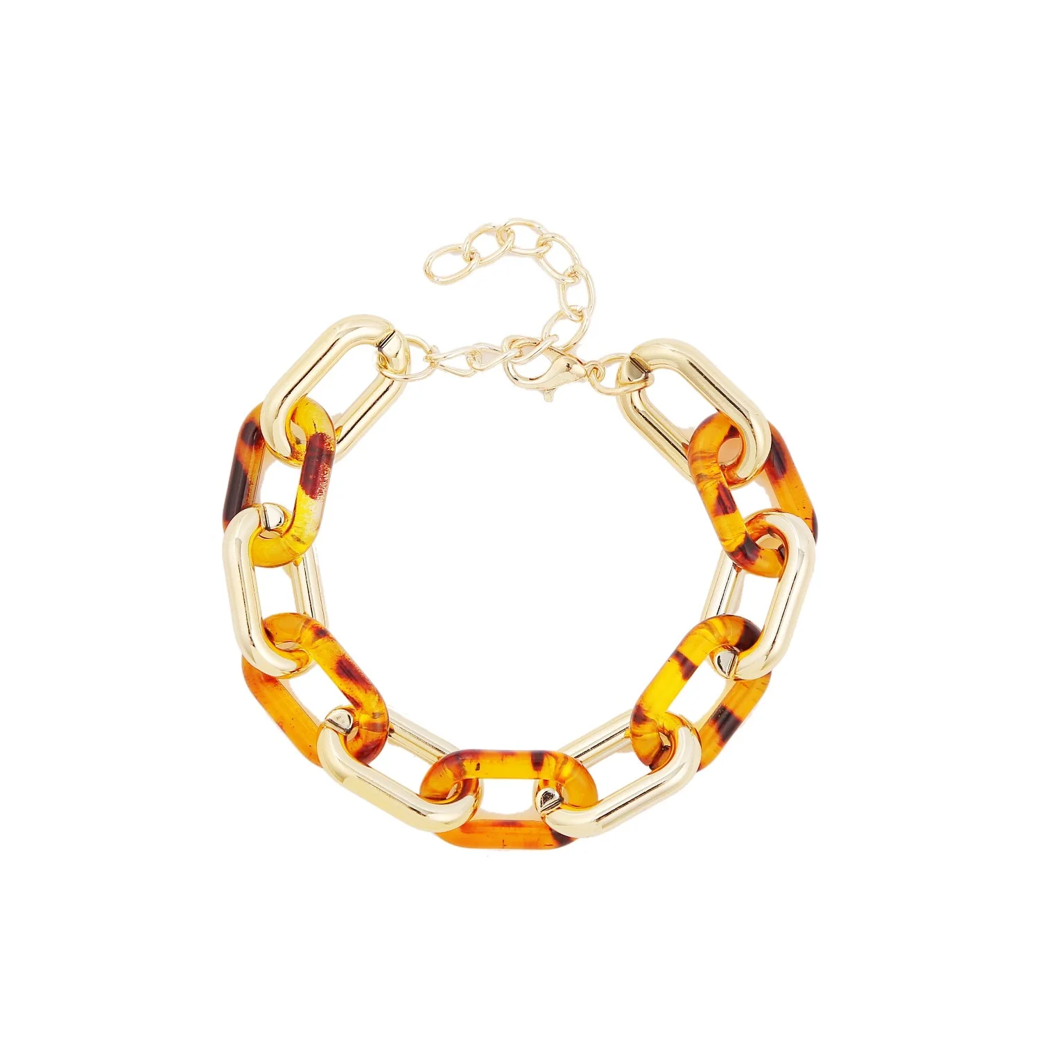 Jewelry Plastic Resin Geometric Box Chain Clavicle Necklace For Women Electroplated - Image 7