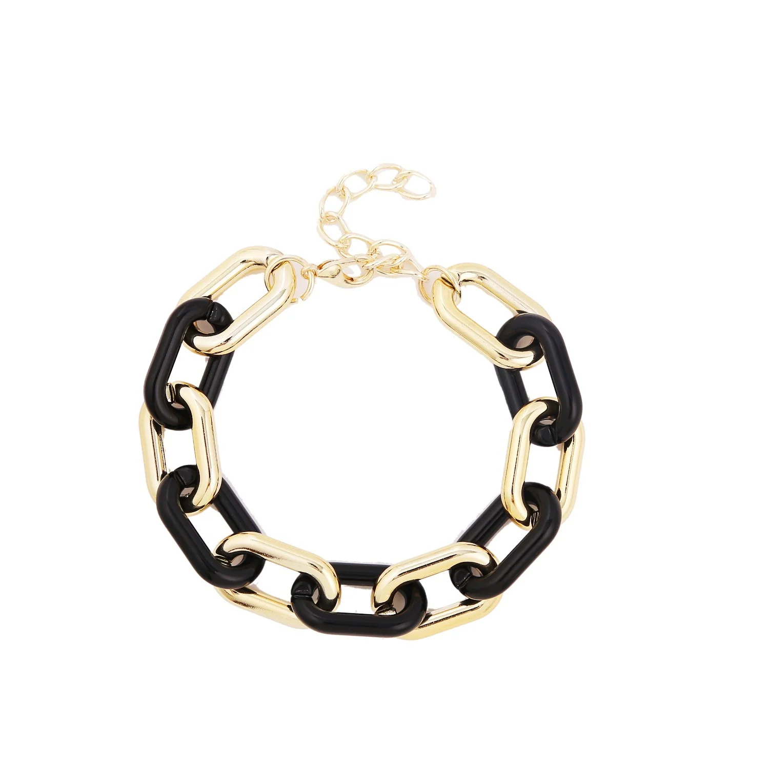 Jewelry Plastic Resin Geometric Box Chain Clavicle Necklace For Women Electroplated - Image 9