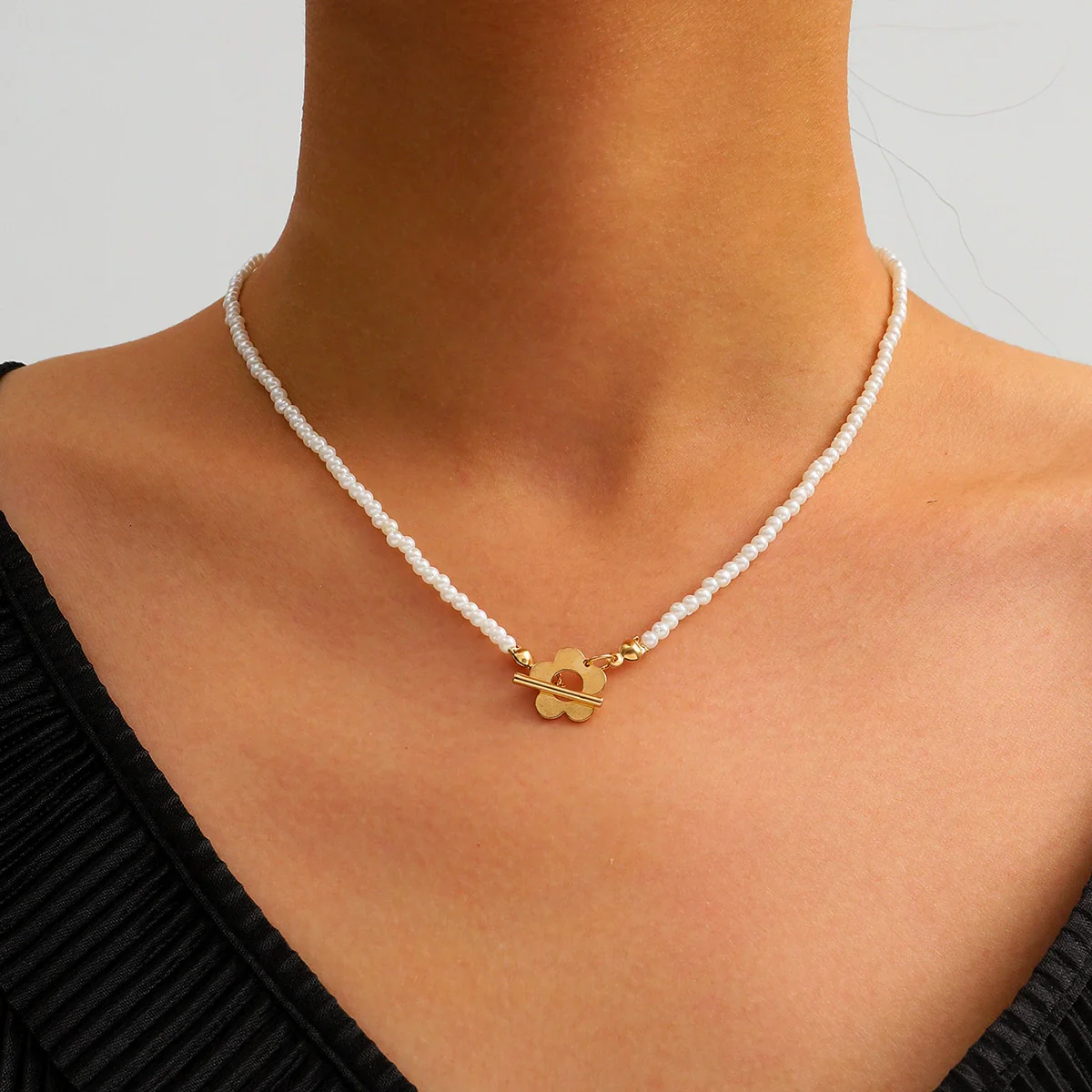 Jewelry Plastic Resin Heart Shaped Ball Chain Clavicle Necklace With Artificial Crystal Pendant Electroplating Style - Image 11