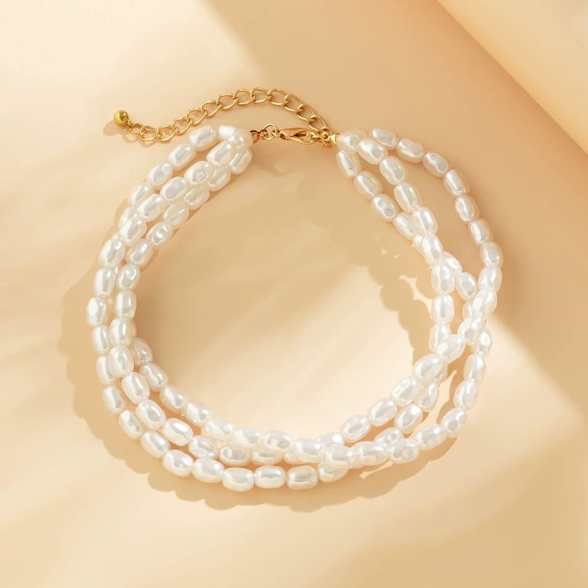 Jewelry Plastic Resin Heart Shaped Ball Chain Clavicle Necklace With Artificial Crystal Pendant Electroplating Style - Image 4