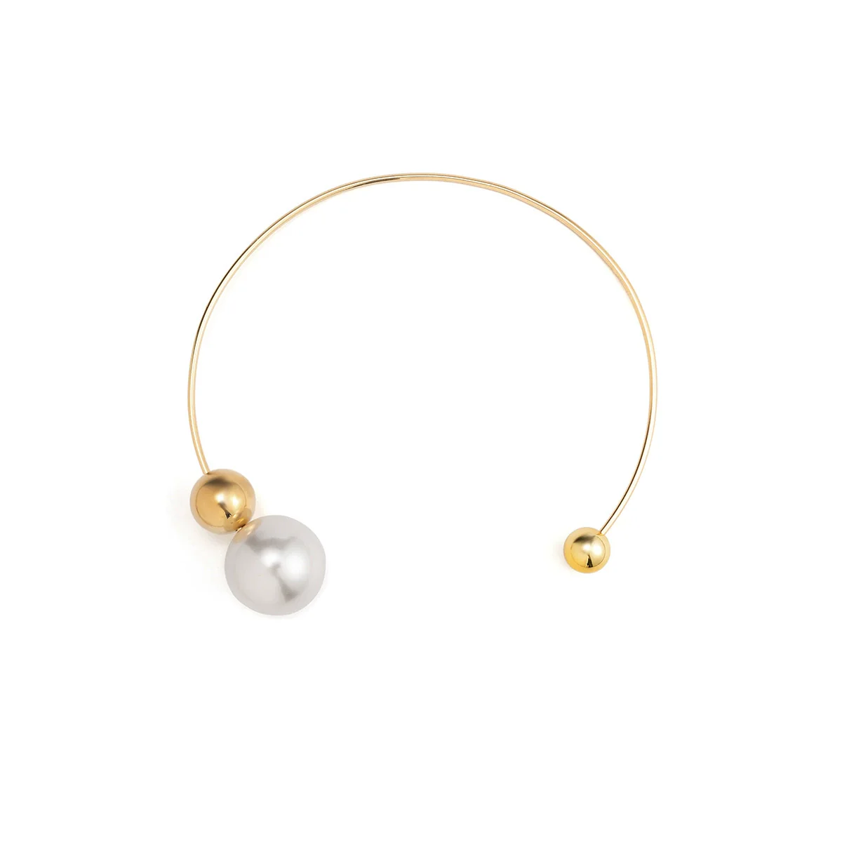Jewelry Plastic Resin Imitation Pearl Geometric Circle Electroplating Women's Necklace Ring Collar - Image 4