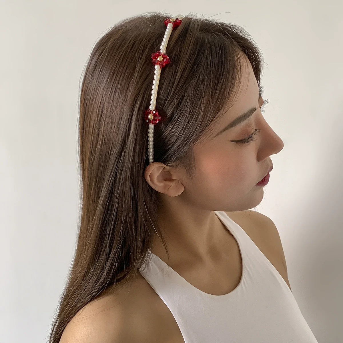 Jewelry Plastic Resin Pastoral Daisy Woven Hairband For Women - Image 2