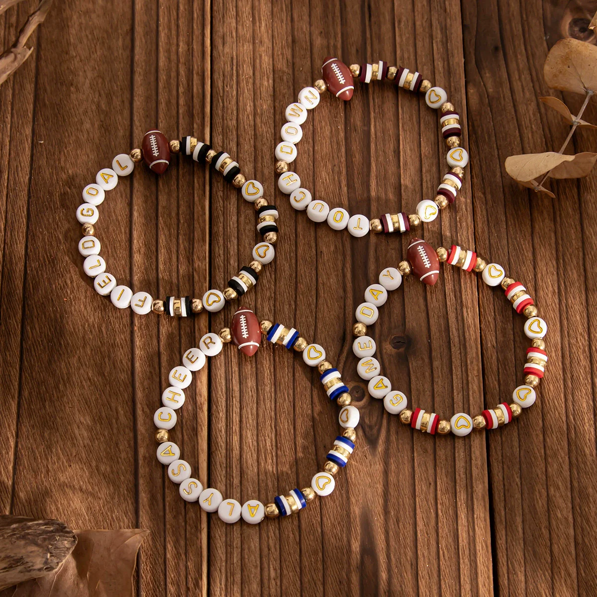 Jewelry Polymer Clay Acrylic Alloy Dripping Oil Beaded Bracelet With Crown Letters Numbers Text Pendant For Women - Image 4